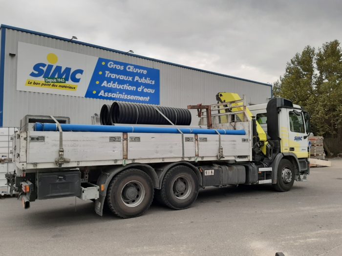 Arrivée de camion Matériaux SIMC