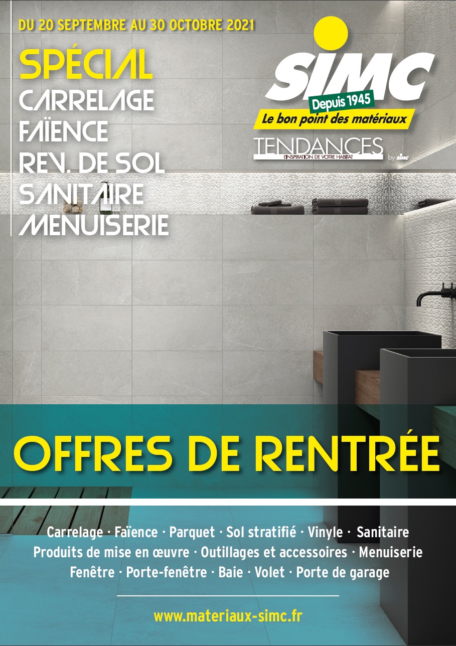 Couverture de la brochure offres de rentrée Matériaux SIMC