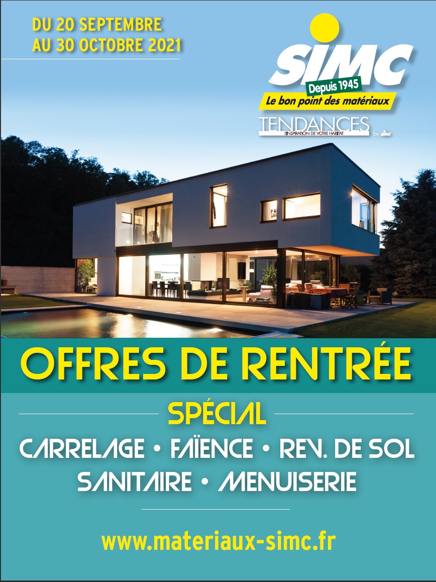 Affiche des offres de rentrée Matériaux SIMC pour les menuiseries