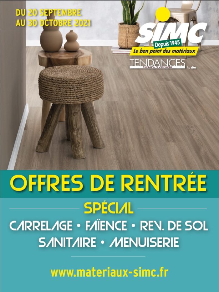 Affiche des offres de rentrée chez Matériaux SIMC - Parquet