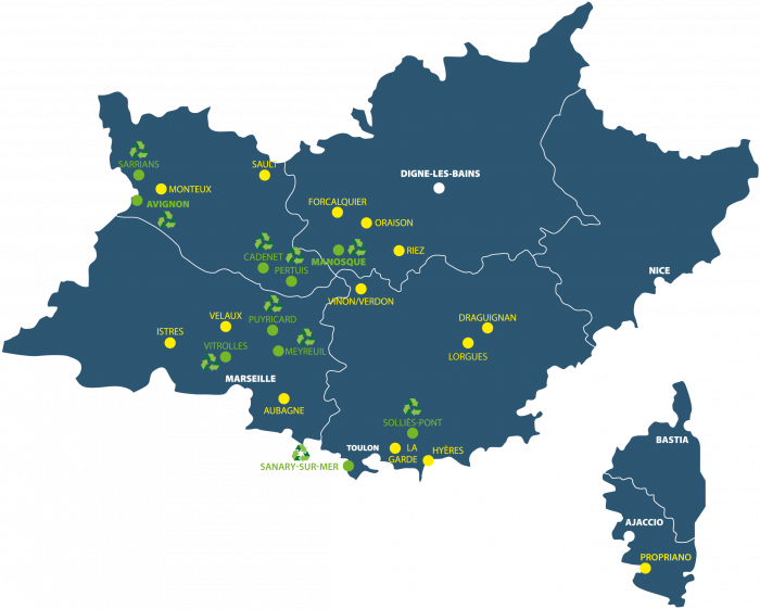 Carte agences matériaux simc passées en REP en 2023