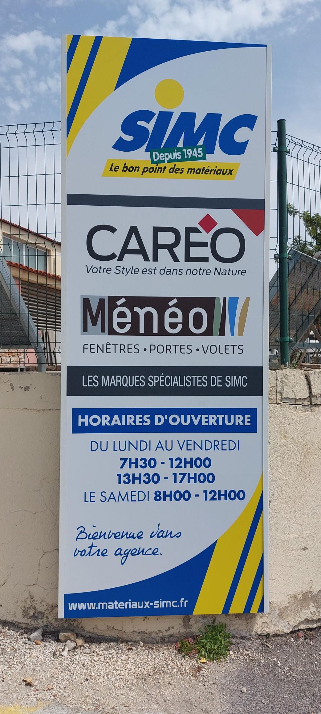 Panneau d'indication Matériaux SIMC - Careo & Ménéo Sanary sur Mer