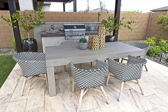 Back Yard Patio Area With Built In BBQ